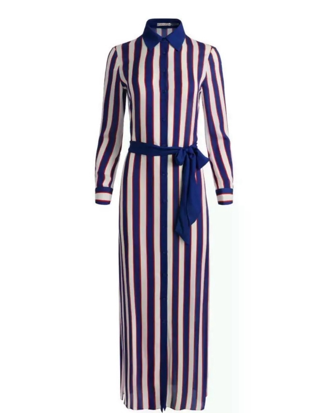 Alice + Olivia Chassidy striped-pattern shirt dress twilight blue Sz XS new $595 - Picture 4 of 10
